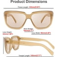 thumbnail image 4 of FEISEDY Women Retro Square Sunglasses Trendy Shield Flat Top Shades B2717, 4 of 7