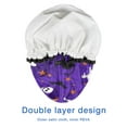 thumbnail image 4 of Shower Caps,Halloween Purple Spider Web Pattern Waterproof Shower Cap for Women 4 Pieces,Double Reusable Hair Cover for Shower PEVA Elastic Stretch Hem, 4 of 7