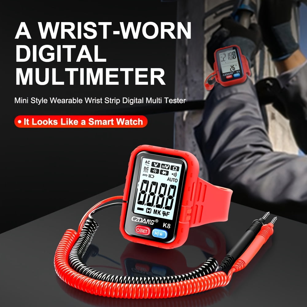 1pc Mini Style Wearable Wristband with a Digital Multimeter Tester That Can Measure DCV, ACV Resistance Continuity, Compact and Portable