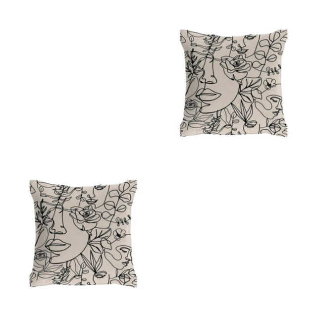 Transemion Throw Pillows Cover Soft And Durable For Home Decoration Easy To Clean Polyester Cushion Cover Pillow Cover Fit W0134-2 2Set