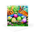 thumbnail image 5 of 3drose, Happy Easter. Two Ginger Rabbits or Bunnies Greet You from the Garden, 12 Greeting Cards with Envelopes, 5 of 7