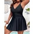 thumbnail image 6 of Asoul Plus Size One Piece Swimsuit for Womens Tummy Control Swimdress Swimwear Criss Straps Bathing Suits with Pockets, 6 of 11