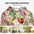 thumbnail image 4 of Fotbe Tulips Flowers Pattern Womens Long Sleeve Hoodie, Pullover Hooded Sweatshirt, Kangaroo Pocket Hoodie with Eye-catching Drawstrings-X-Large, 4 of 7