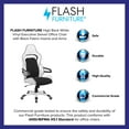 thumbnail image 3 of Flash Furniture High Back White Vinyl Executive Swivel Office Chair with Black Fabric Inserts and Arms, 3 of 6