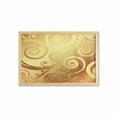 thumbnail image 1 of Modern Wall Art with Frame, Vector Canvas Design Floral Swirls Leaves Spring Nature Inspired Image, Printed Fabric Poster for Bathroom Living Room, 35" x 23", Earth Yellow Brown, by Ambesonne, 1 of 2