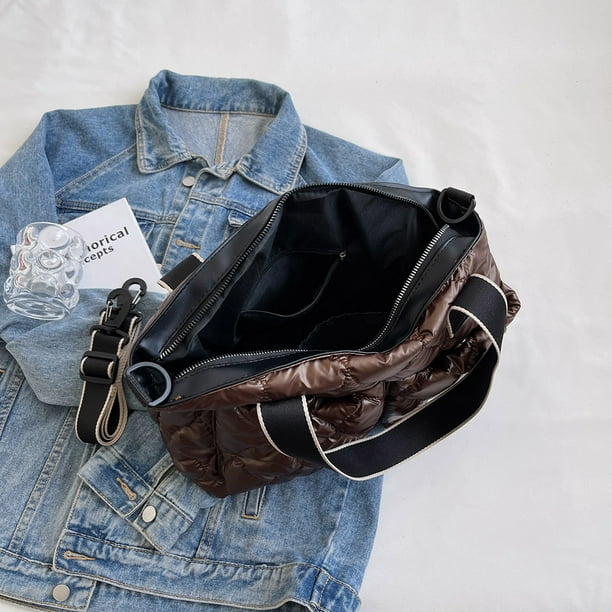 Bolso Moda mujer algodón acolchado totalizadores invierno señoras Crossbody ajustable Casual