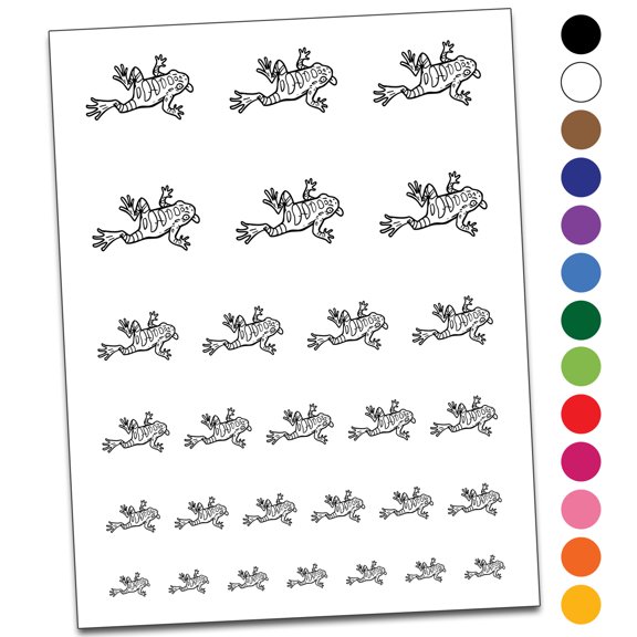 Flattened Frog Water Resistant Temporary Tattoo Set Fake Body Art Collection - Purple
