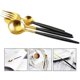 thumbnail image 3 of Juego de cuchillos, tenedores y cucharas de acero inoxidable - Juego de 4 piezas de oro negro (cuchillo, tenedor, cuchara + cuchara de café) Ormromra WL-00767, 3 of 7