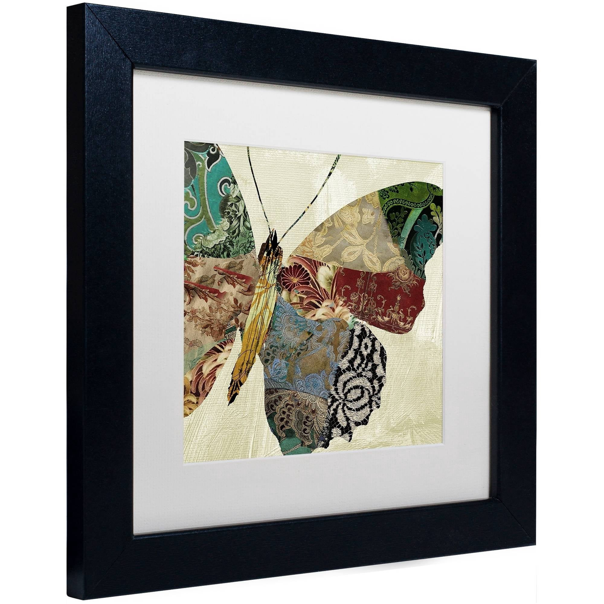 Trademark Fine Art "Butterfly Brocade II" Canvas Art by Color Bakery White Matte, Black Frame