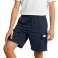 thumbnail image 3 of TinyBloomm Kids Boys Elastic Waistband Cargo Shorts Running Shorts Pull On Jogger Quick Drying Stretch Sports Shorts With Pockets, Size 7-8 Years, 3 of 5