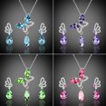 thumbnail image 4 of Kripyery Women Cocktail Crystal Butterfly Cubic Zirconia Necklace Stud Earrings Jewelry Set, 4 of 8