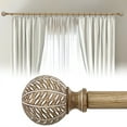 thumbnail image 3 of Yokila Farmhouse Brown Curtain Rods for Windows 36 to 88 Inches Adjustable Length Heavy Duty 1" Diameter Single Window Curtain Rod with Decorative Finials for Outdoor Bedroom Kitchen Living Room, 3 of 12