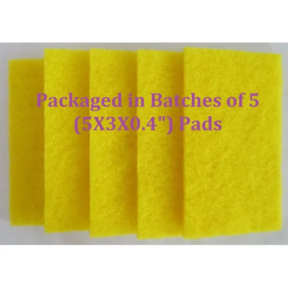 Yellow Industrial Medium Duty Cleaning Scouring Pad Pot Griddle Bathroom 3"X5"