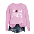 thumbnail image 1 of Timegard Chandails en Molleton pour Femmes Imprimé de Noël Col Rond Épaules Tombantes Manches Longues Pull Ample, 1 of 4