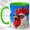Green, variant on Sunglasses Rooster Coffee Mug, Country Chicken Mug, Ceramic 11 oz