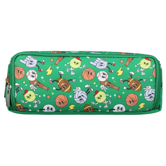 Pen+Gear 3-Zip Sport Pencil Pouch, Green