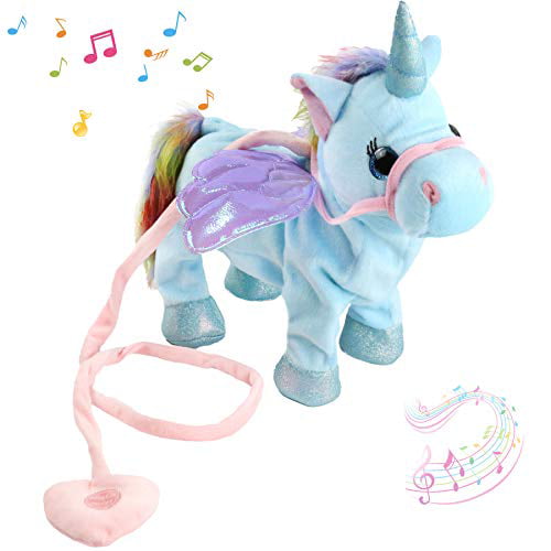 Electronic Pet Unicorn Singing Walking Musical White Small Pegasus Stuffed 