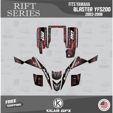 Kalair GFX Graphics Kit for Yamaha Blaster YFS200 Rift Series Kalair GFX Graphics Kit for Yamaha Blaster YFS200 Rift Series