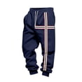 thumbnail image 3 of Ceisia Men Solid Color Loose Casual Pants Elastic Waist Drawstring Sports Gift Work Trousers, 3 of 9