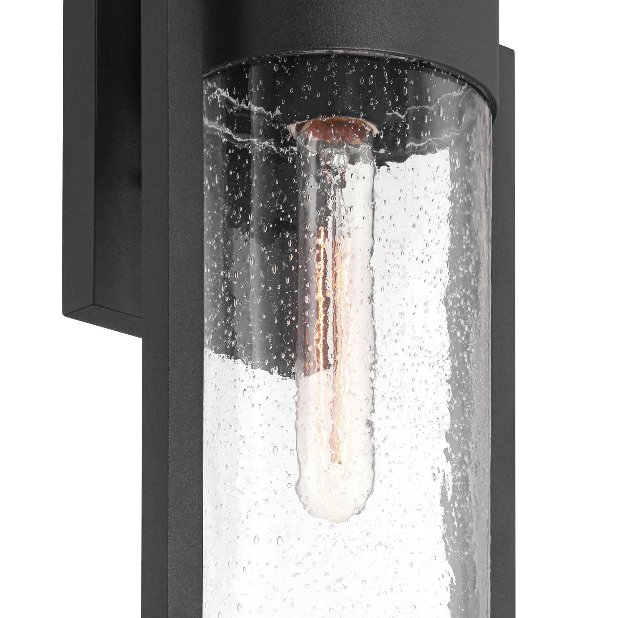 Possini Euro Design Villa Lane 18 1/2" High Modern Outdoor Wall Light Fixture Mount Porch Weatherproof Sand Black Glass Shade