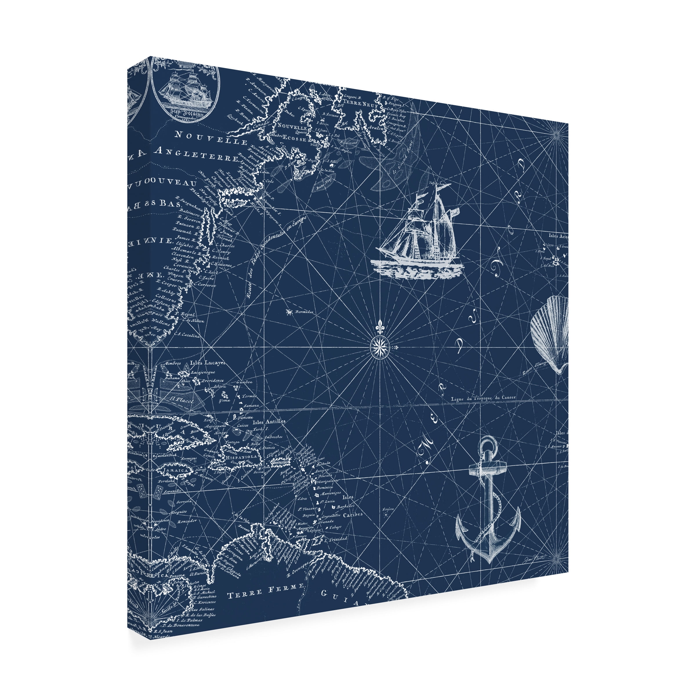 Jean Plout 'Nautical Blues 4' Canvas Art