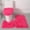 Hot Pink, variant on dgysar Bathroom Rug Set 3 Piece Solid Color Shaggy Floor Mat U-Shaped Toilet Rug Lid Cover Non-Slip Absorbent Plush Washable Decor Complexion 3PC