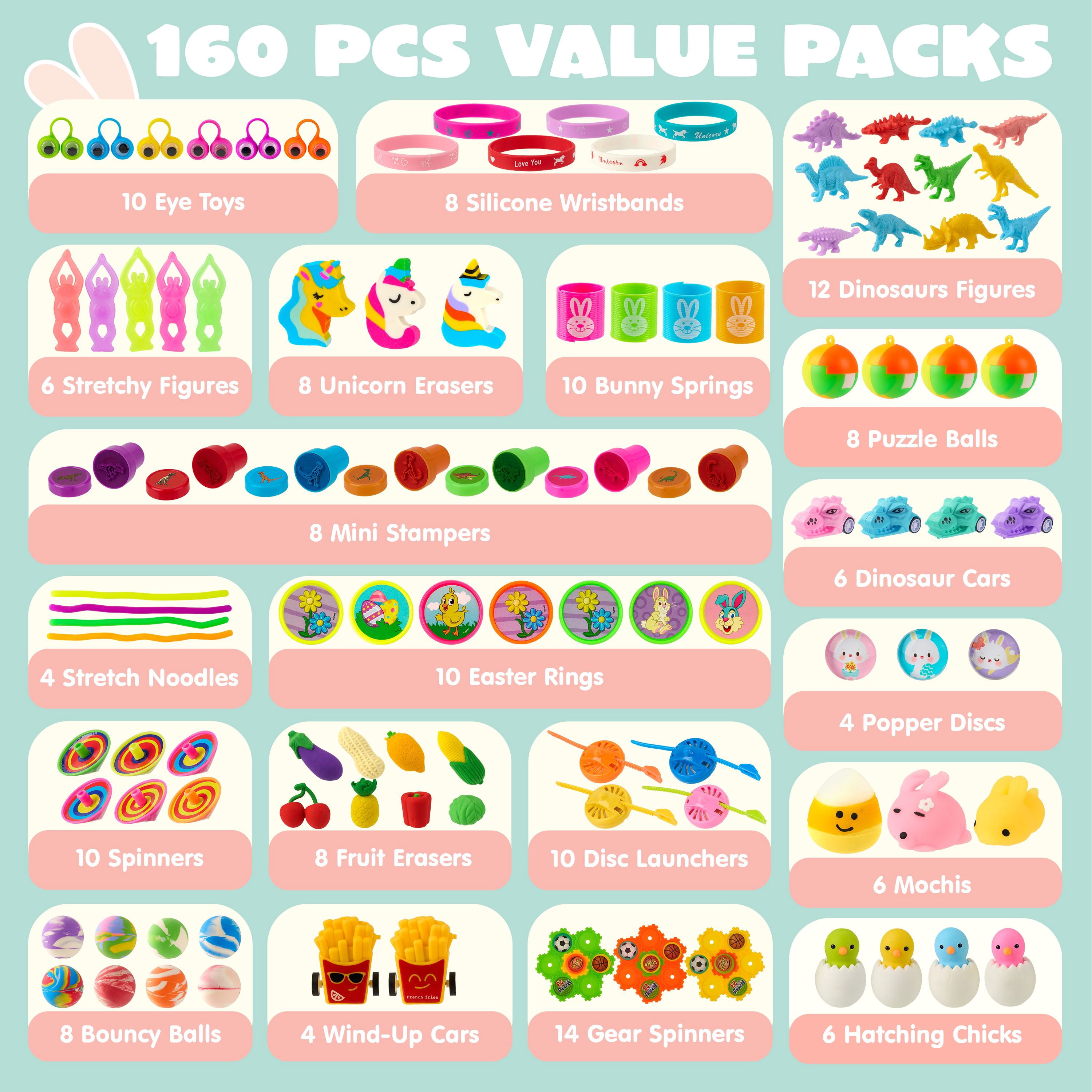 Joyfy 160 Packs Prefilled Easter Eggs with Assorted Toys,Easter