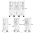 thumbnail image 3 of RichYa 3Pcs Bookcases with Doors,5-Tier Bookshelves with Storage Drawers,Combination Display Cabinets for Home Office Living Room,White(BBC), 3 of 10