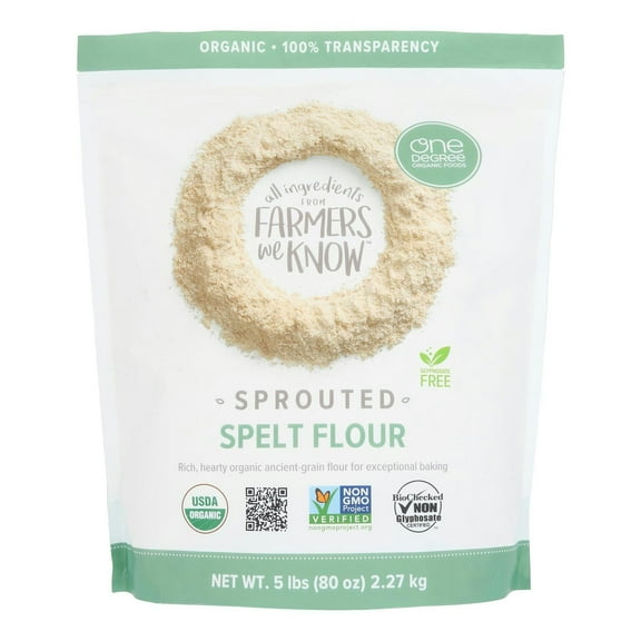 One Degree Organic Sprouted Spelt Flour 80 oz (Pack of 4)
