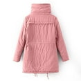 thumbnail image 4 of Ozmmyan Women Buttons Long Sleeve Solid Pockets Coat Plus Fleece Jacket Outwear Top, 4 of 5