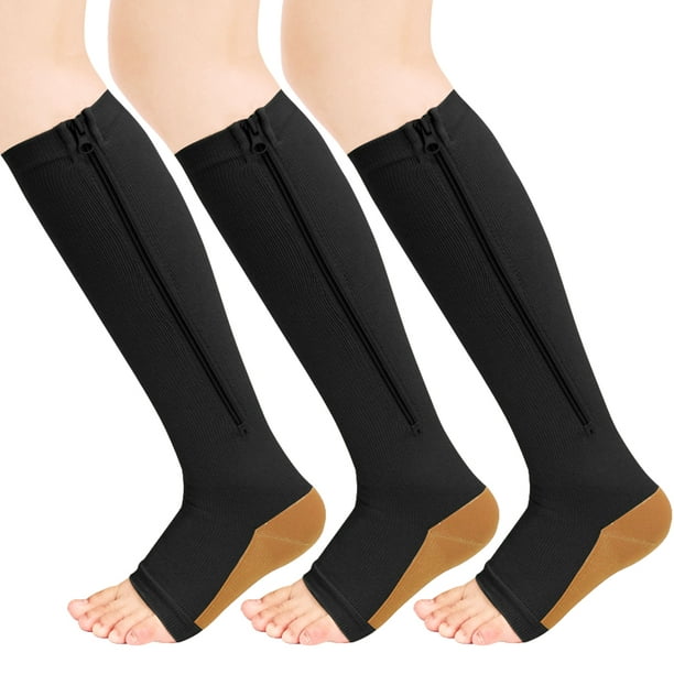 YUSHOW Socks for Swollen Legs Zipper Compression Socks Women Medical ...