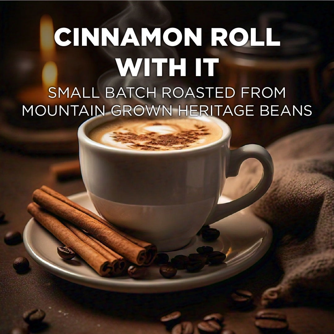 Maud's Cinnamon Roll Flavored Coffee Pods, 50 ct, Medium Roast Flavored Coffee in Single Serve Pods – 100% Arabica Beans, Compatible with Keurig K Cups Maker