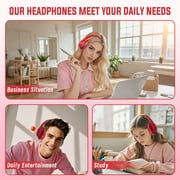 HOSHIYAMA Bluetooth Headphones Over Ear, Wireless Headphones Wired with 40 Hours Playtime Foldable HiFi Stereo Headset with Microphone, Soft Ear Pads, FM/TF for Cellphone/PC