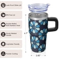thumbnail image 3 of 20oz Geometric Texture Tumbler with Handle & Straw, Double-Wall Vacuum Insulated Stainless Steel Coffee Travel Mug, Leak-Proof Lid, 3 of 5