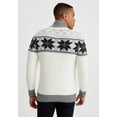 thumbnail image 6 of Elegant Men's Cardigan With Norwegian Pattern and Zipper - Ecru, 6 of 10
