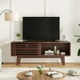 thumbnail image 3 of Farini TV Stand for TV up to 59", Entertainment Center with Storage and Sliding Door, Walnut, 3 of 8