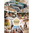 thumbnail image 5 of Turquoise Geometric Table Cloth, Grey Classic Abstract Lines Striped Waterproof Tablecloth for Rectangle Tables, Reusable Washable Fabric Table Cover for Restaurant Kitchen Dining Tables 54"x108", 5 of 6