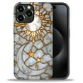 thumbnail image 2 of Punmada Compatible with iPhone 16 Pro Glossy Case For Girl Boy Full Body Protective Hard Shell Esthetics Pattern White Marble Golden Sun Moon Mosaic, 2 of 7