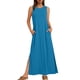 thumbnail image 1 of Vestido de Verano de Longitud de Rodilla para las Mujeres sin Mangas Vestido de Playa Casual Sólido con Cuello en V, Vestido Casual con Cuello en V para las Mujeres, 1 of 9