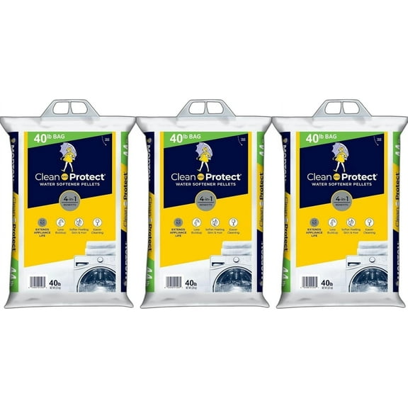 3 packs of Clean and Protect Water Softener Salt Pellet, 40lb bags,120 lb