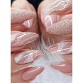 thumbnail image 1 of Pink Flash Powder Fake Nails Ultra Flexible for Lasting Comfort Fake Nails for Beginners Nail Decoration Practice, 1 of 1