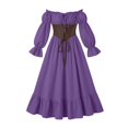 thumbnail image 3 of IWRICH Renaissance Outfits for Women off the Shoulder Corset Dress Halloween Medieval Sets, 3 of 4
