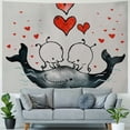 thumbnail image 4 of Orinice Whales Hearts Boop Tapestry Wall Hanging Unique Style for Home Wall Decor Art Living Room Bedroom Apartment Farmhouse Dorm 60x50inch, 4 of 6
