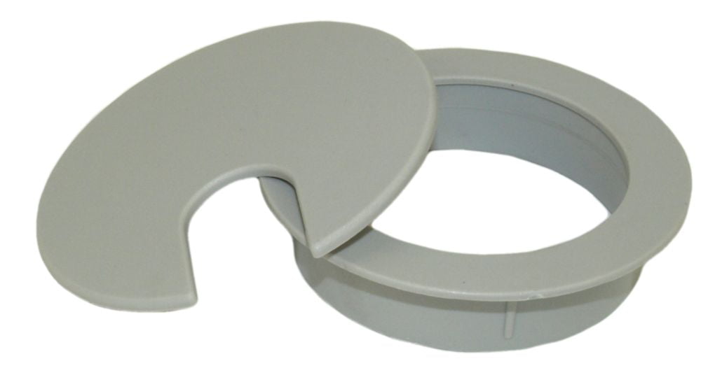 4 CUT-HOLE SIZE White Round Wire Management Grommet with Removable Lid