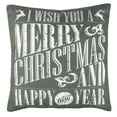 thumbnail image 2 of SAFAVIEH North Merry Christmas 18" x 18" Decorative Holiday Pillow, Green/White, 2 of 4