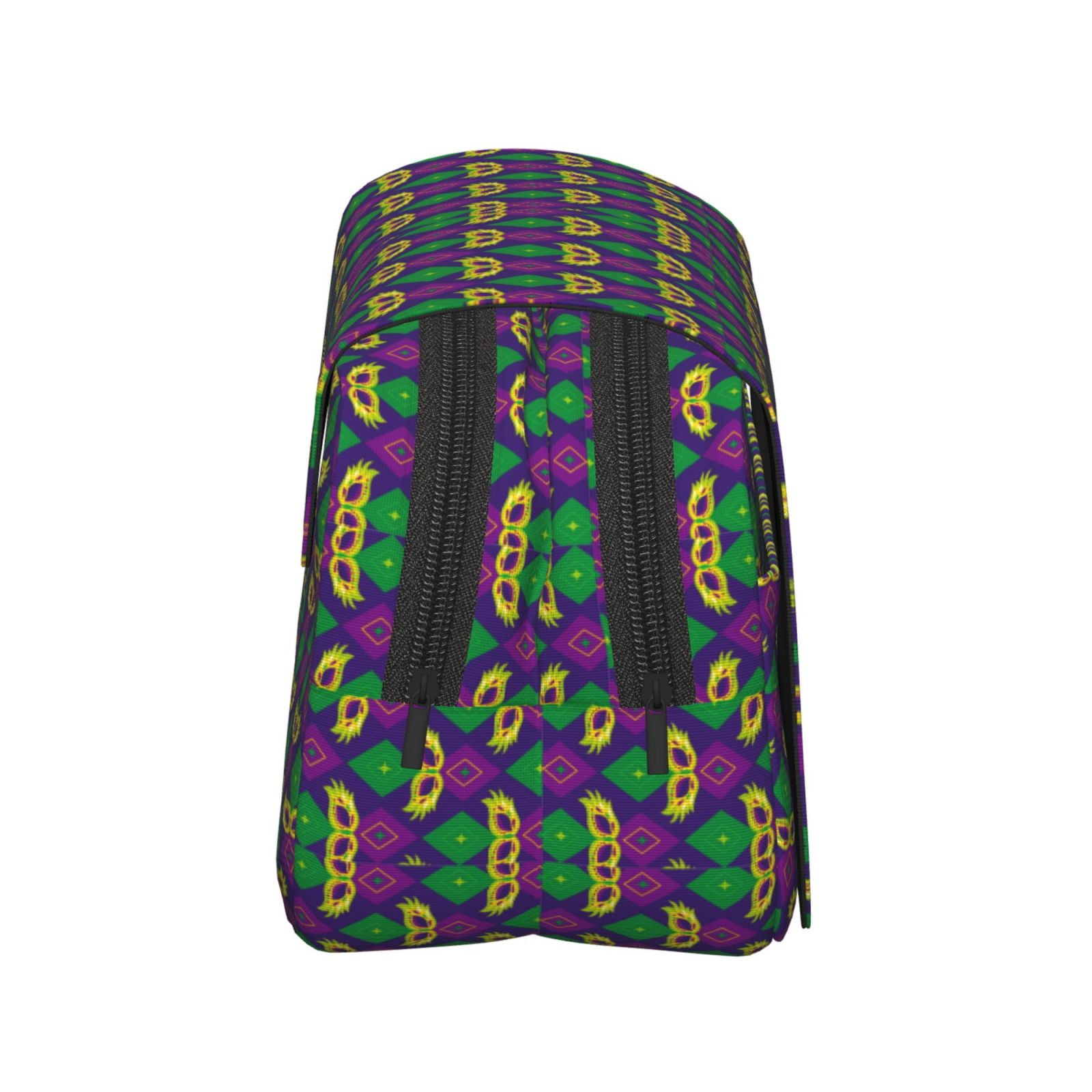 Rateoe Mardi Gras Carnival3 Pattern Double Clamshell Pen Case, Storage Organizer with Two Zipper Compartments– Holds Up to 50 Pencils & Pens