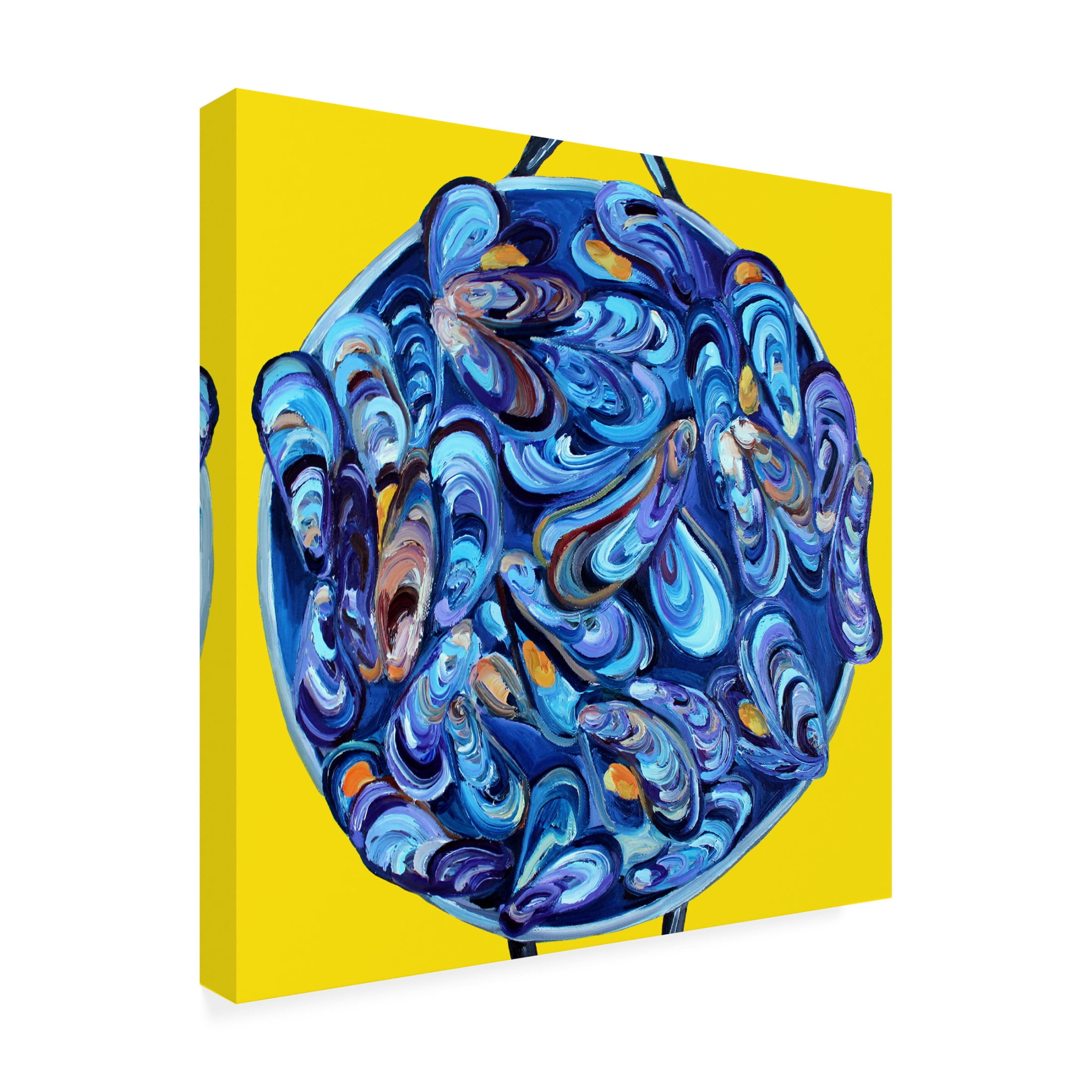 Trademark Fine Art Alice Straker  Steaming Pot of Mussels Canvas Wall Art