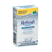 Refresh Optive Advanced Lubricant Eye Drops Twin Pack - 10 Ml, 2 Pack