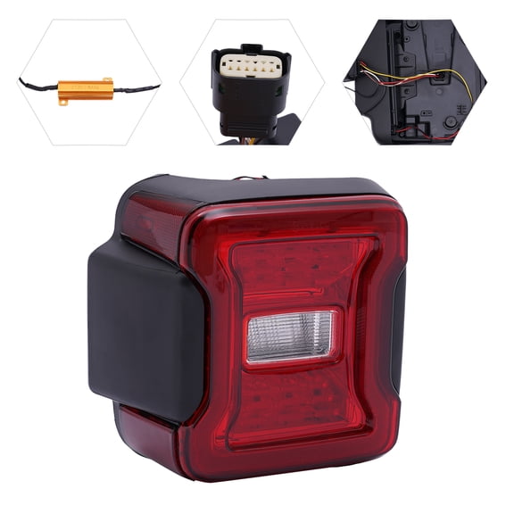 Black Housing Driver Left Side LED Tail Light Tail Lamp For Jeep Wrangler 2018-2022 55112894AI