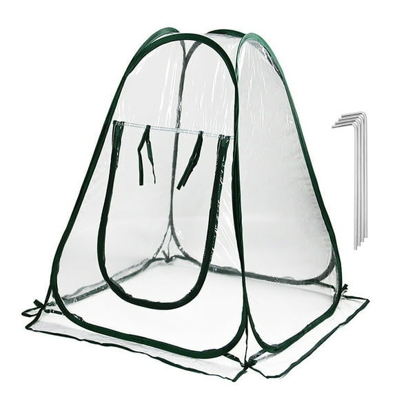 Grofry Mini Greenhouse Cover Portable Flowerpot Shelter Indoor Outdoor Sunshine Room Clear PVC Folding Plant House for Cold Frost Prevention
